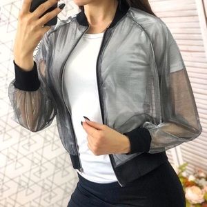Organza see through bomber size xs